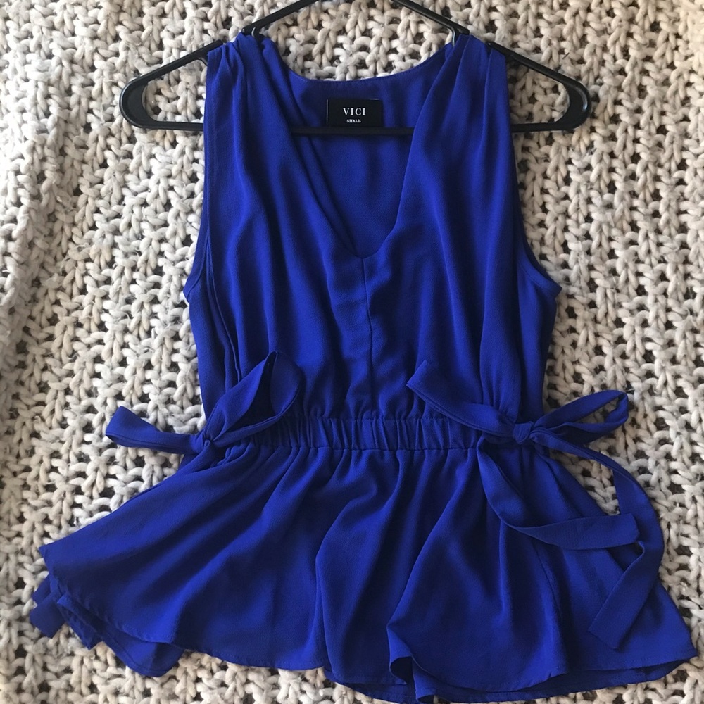 VICI Dolls Navy Sleeveless Babydoll Blouse